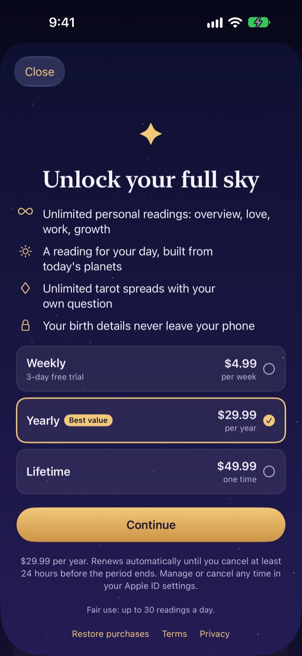 Unlock your full sky: plans with the price and billing period shown clearly