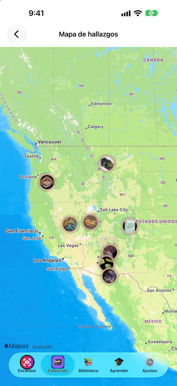 Un mapa de los lugares donde encontraste tus piedras